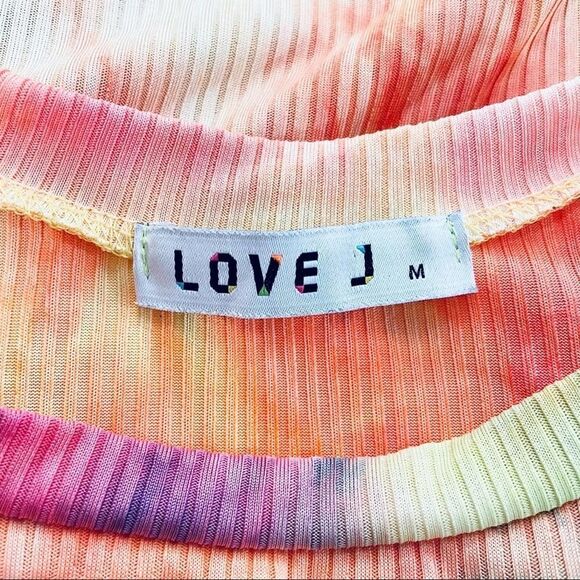 Love J Tie Dyed Ribbed Short Sleeve Top Medium - Picture 5 of 5